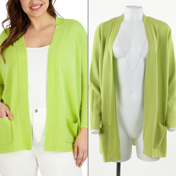 Jones New York Plus Size Open-Front Cardigan - Picture 1 of 6